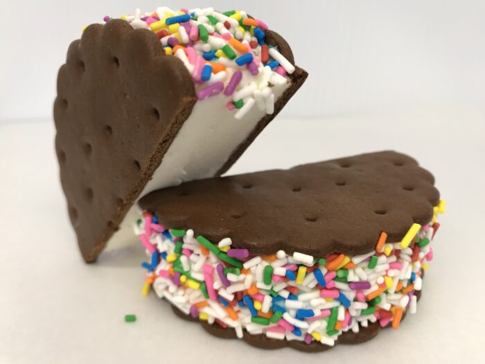 Wafer Cookies With Vanilla Ice Cream And Sprinkles